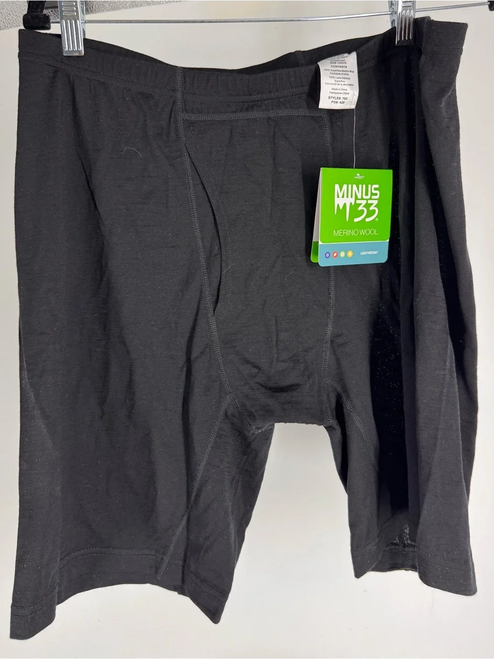NWT Minus 33 merino wool XXXL boxer briefs black